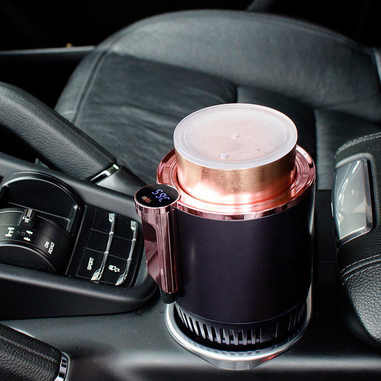 2-in-1-Auto-Heiz- und Kühlbecher, 12 V, intelligenter Auto-Getränkehalter, digitale Temperaturanzeige, Getränkebecherwärmer, Kühler, Mini-Autokühlschrank