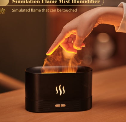 Flame Light Aroma Diffuser & Humidifier – Auto-Off, Quiet Mist, for Home & Spa.