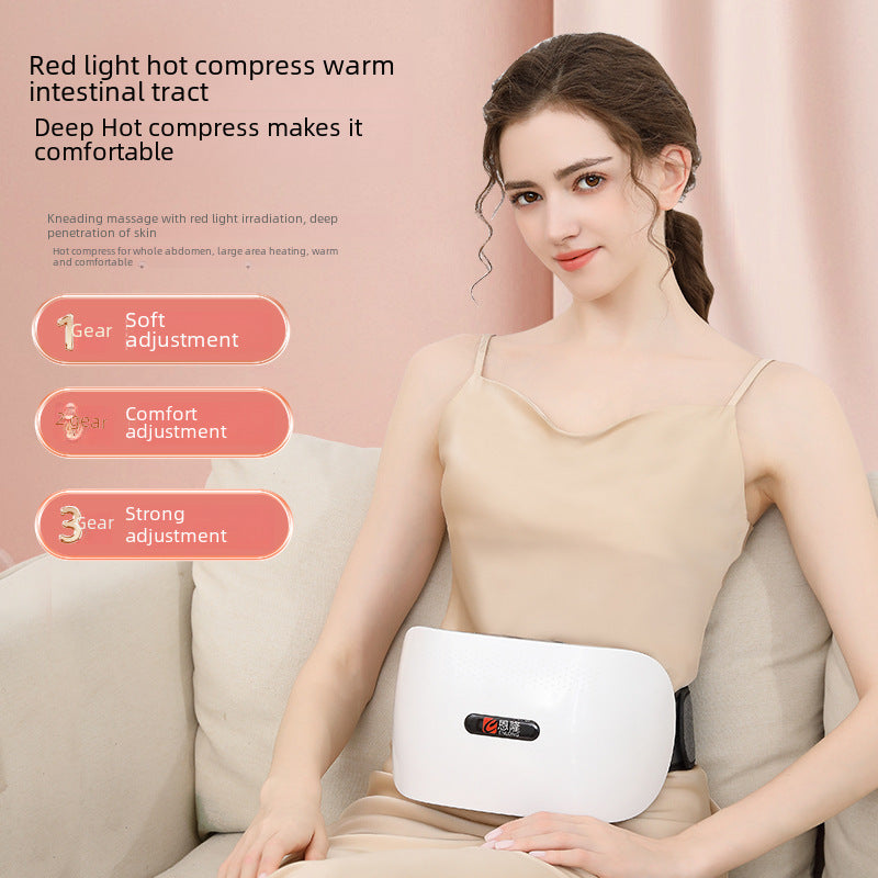 Enlong Automatic Intelligent Multifunctional Moxibustion Heat Therapy Abdomen Massager Stone Roller Belt Red Light Therapy