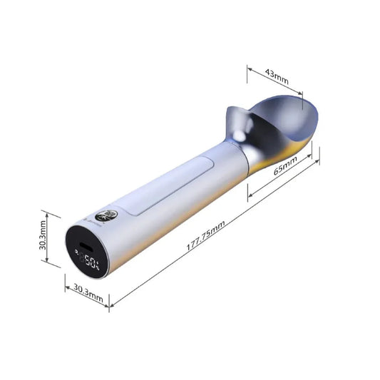 Electric Heating Stainless Steel Self-melting Ice Cream Digger Ice Cream Scoop Ice Cream Scoop Home Handle Creative