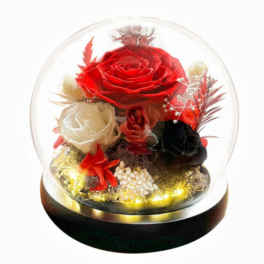 Eternal Flower Spherical Glass Cover Rose Flower Sunflower Gift Christmas Valentine's Day Gift Eternal Flower Spherical