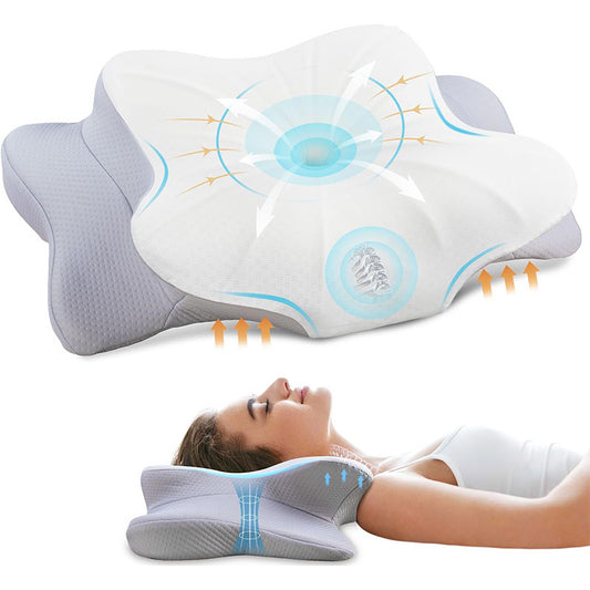 Memory Foam Pillow Double Layer Butterfly Shape High Pillow No Sagging Neck Support Sleep Pillow Wholesale Neck Friend Brand