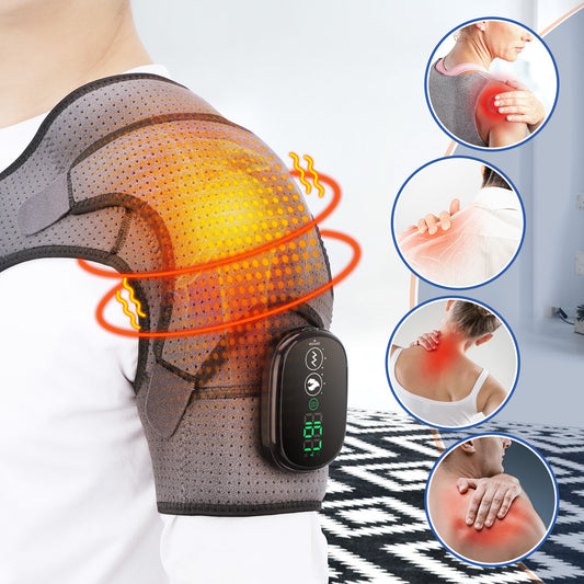 Cross-border Electric Heating Shoulder Pad Vibration Massage Heating Shoulder Pad Charging Shoulder And Neck Joint Hot Compress Physiotherapy Factory For The Elderly