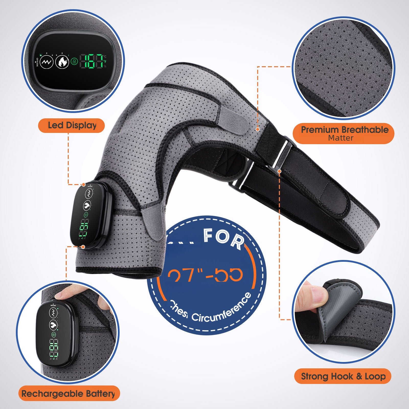 Cross-border Electric Heating Shoulder Pad Vibration Massage Heating Shoulder Pad Charging Shoulder And Neck Joint Hot Compress Physiotherapy Factory For The Elderly