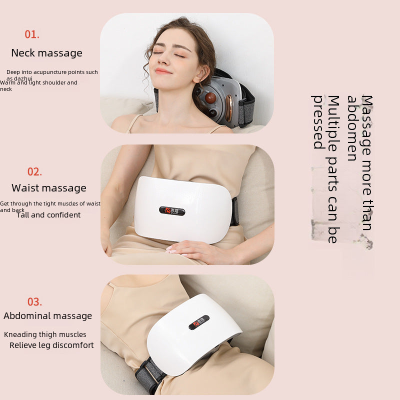 Enlong Automatic Intelligent Multifunctional Moxibustion Heat Therapy Abdomen Massager Stone Roller Belt Red Light Therapy