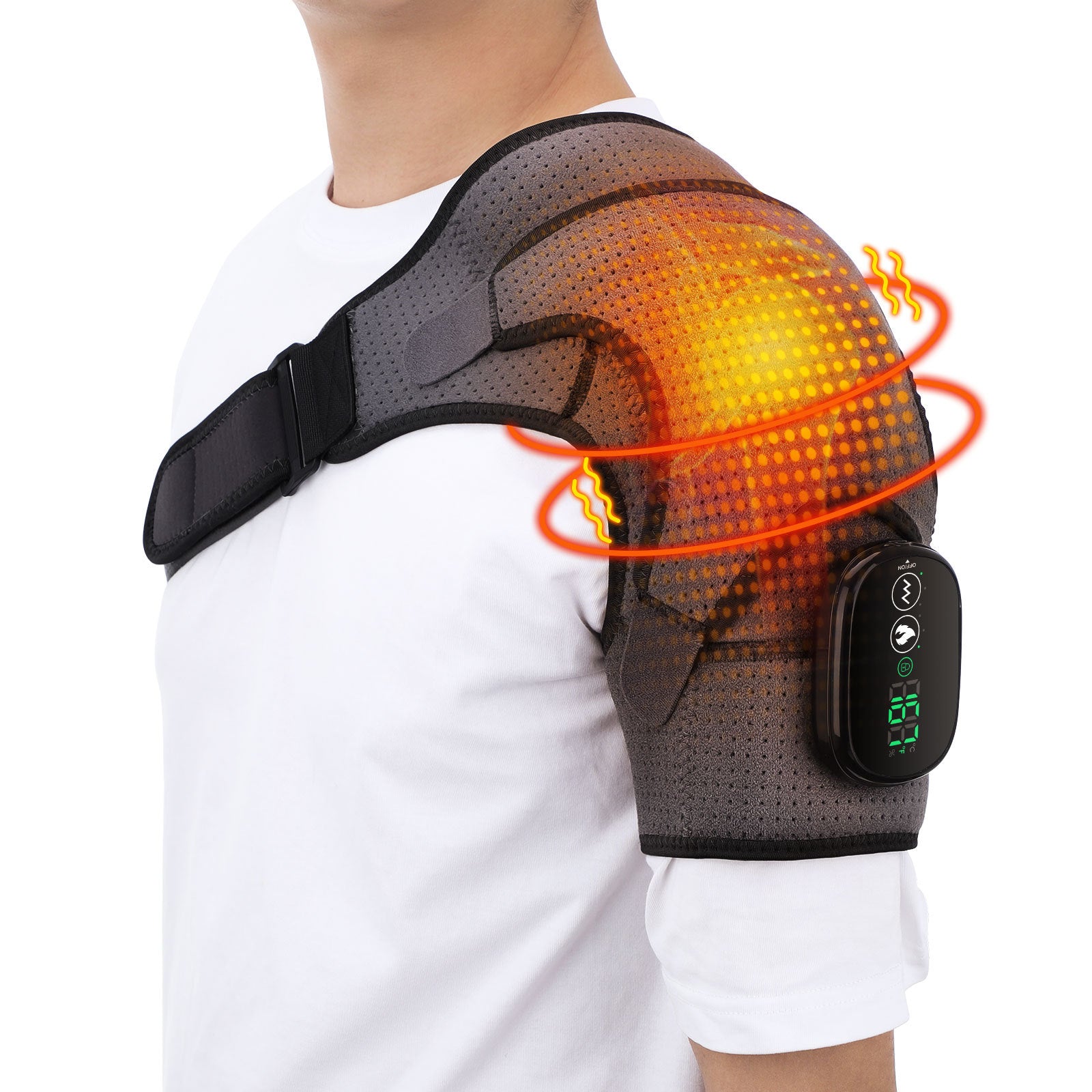 Cross-border Electric Heating Shoulder Pad Vibration Massage Heating Shoulder Pad Charging Shoulder And Neck Joint Hot Compress Physiotherapy Factory For The Elderly