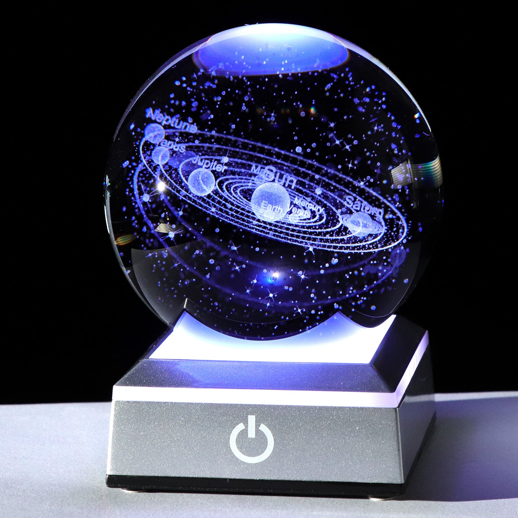 Crystal Ball Creative 3D Laser Internal Engraving Process Saturn Sun Series Ornaments Night Light Ornaments