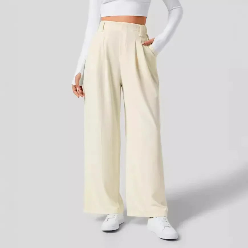 High Waist Wide Leg Loose Casual Pants Versatile Drapey Long Trousers For Women Comfortable Fit Straight Leg Trousers