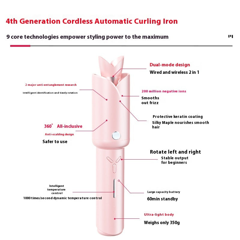 🌸 Wireless Hair Curler – Home Portable Lazy Edition 🌸